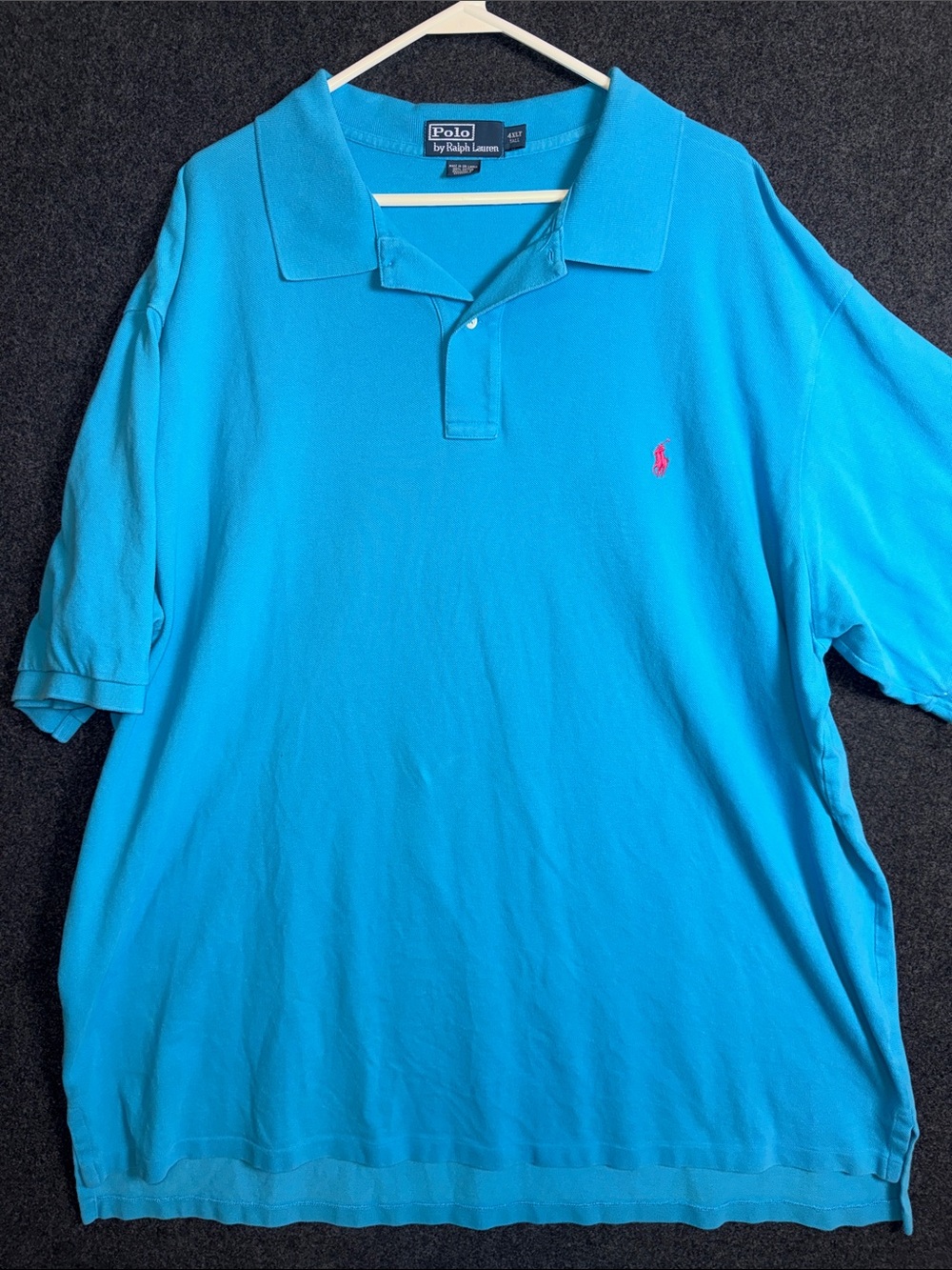 Polo by Ralph Lauren Men’s Polo Shirt in Turquoise with Pink Pony - Picture 3 of 9